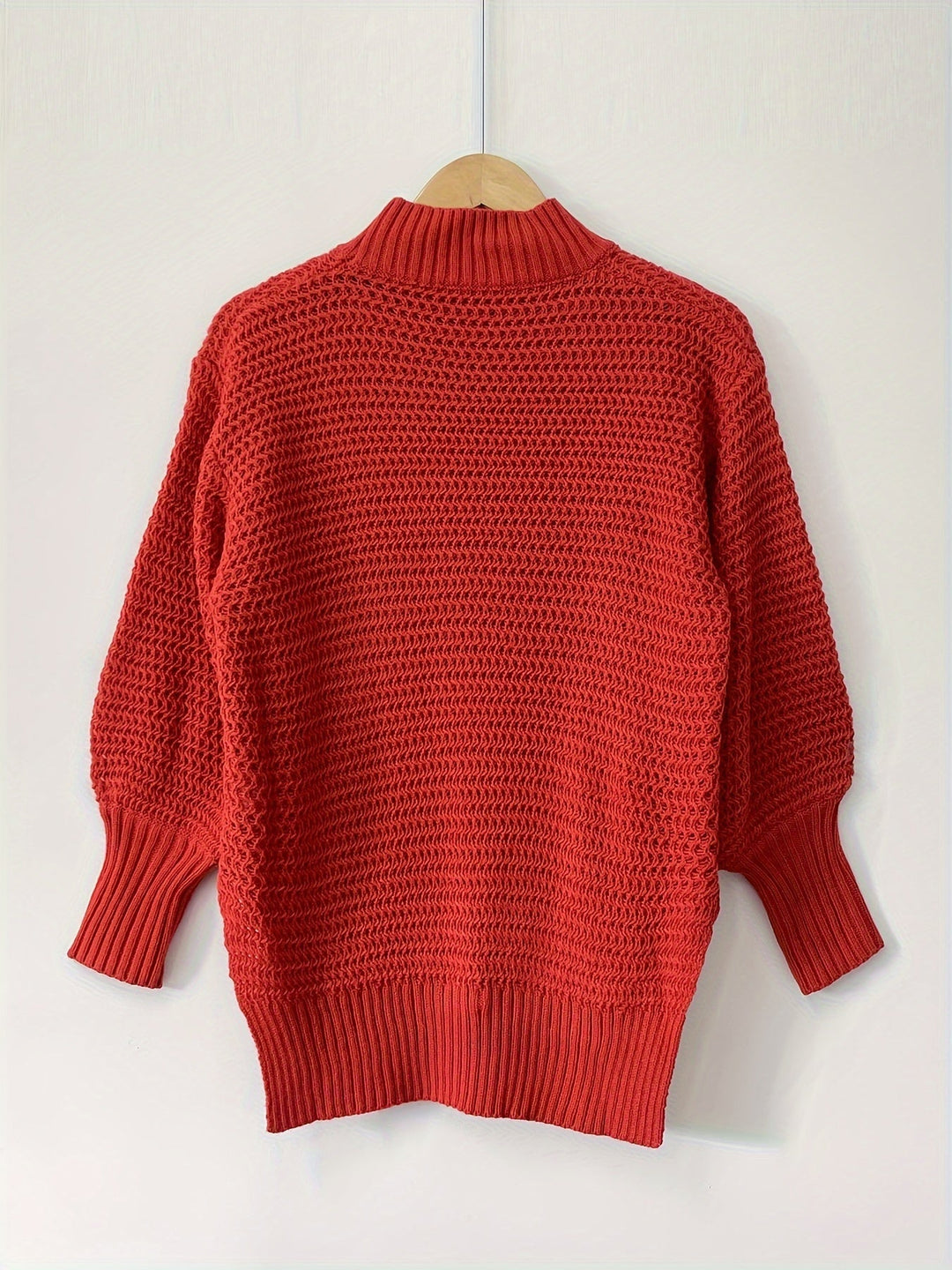 Solange | Dame Grov Strik Sweater Oversized - Red - Image 4