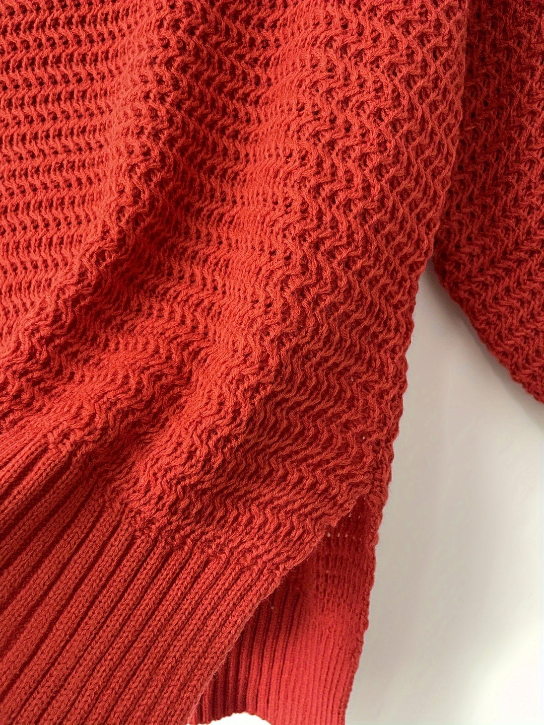 Solange | Dame Grov Strik Sweater Oversized - Red - Image 5