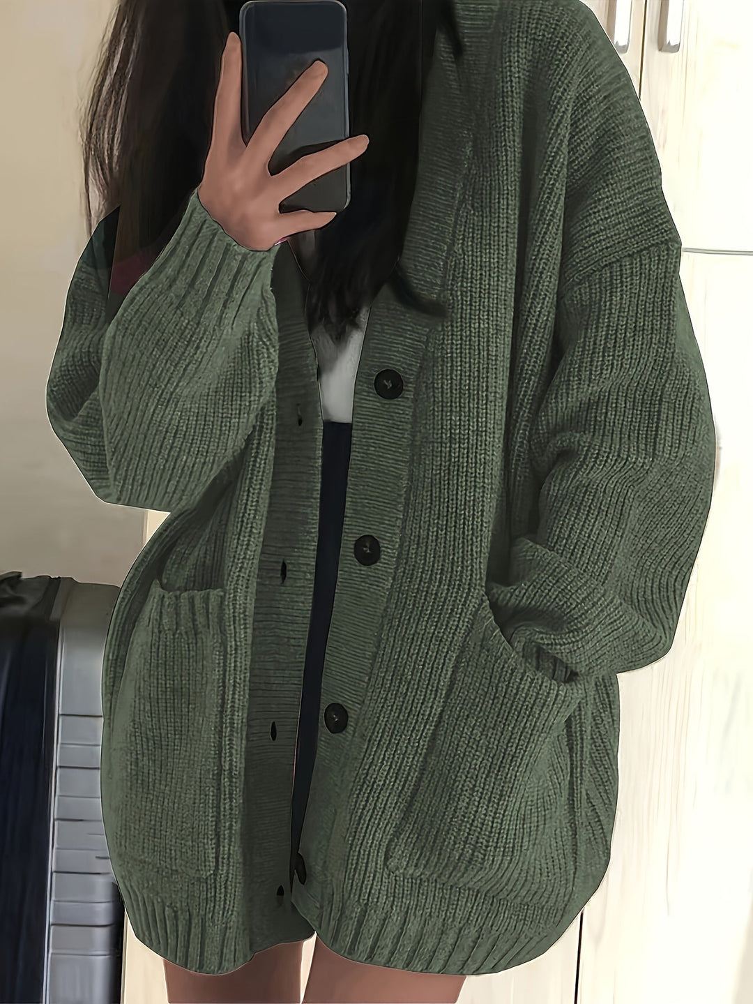 Solmund | Dame Oversized Strikket Cardigan - Image 1