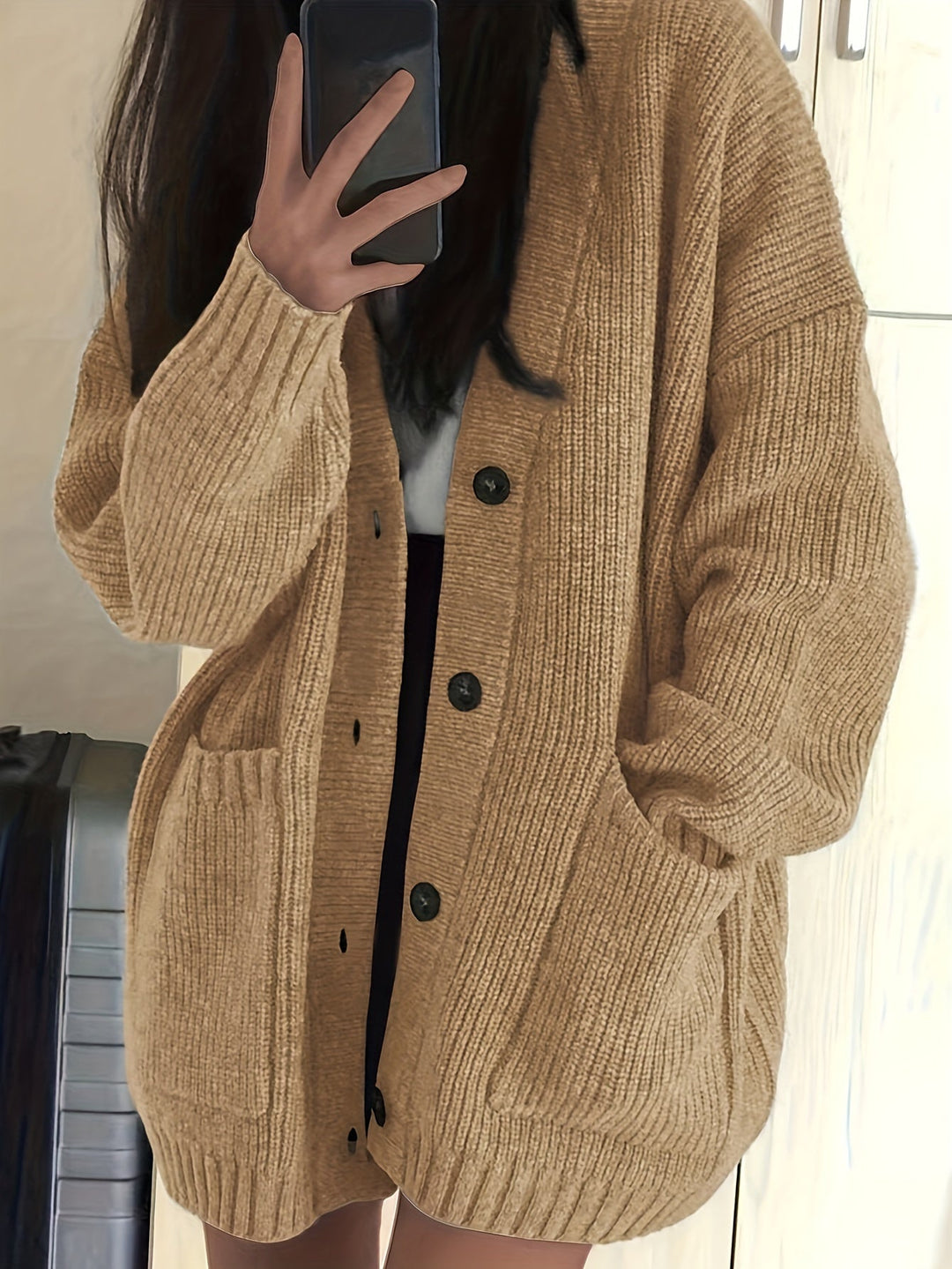 Solmund | Dame Oversized Strikket Cardigan - Image 4