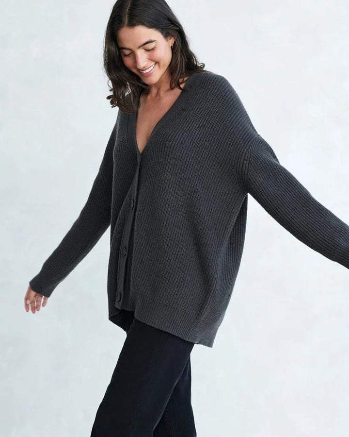 Solmunde | Dame Striktrøje Oversized Cardigan - Beige - Image 5