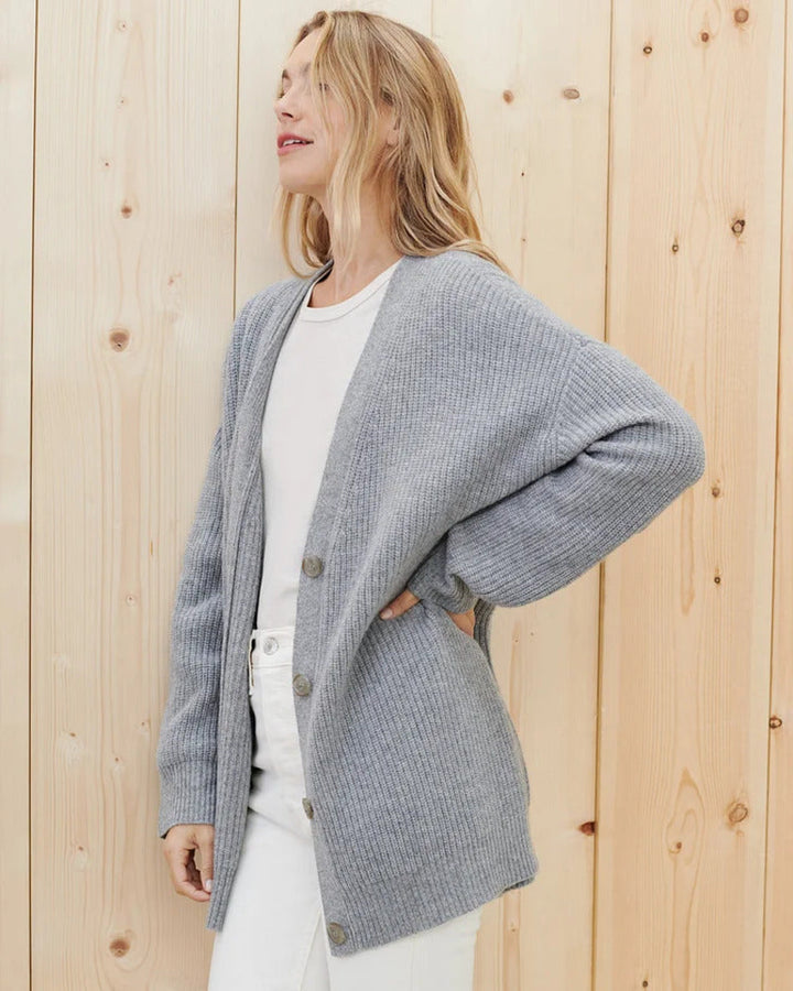 Solmunde | Dame Striktrøje Oversized Cardigan - Beige - Image 6