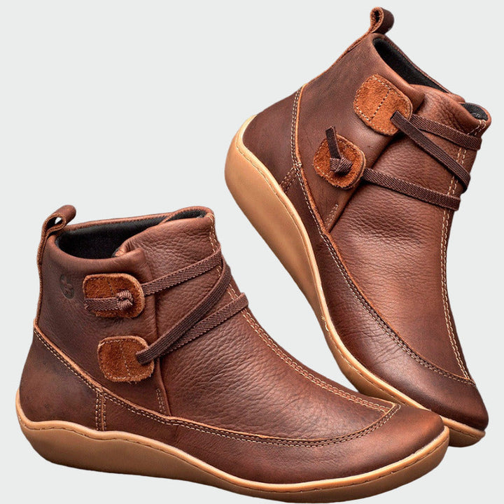 Solveig | Dame Støvletter Flade Ankelstøvler - Brown - Image 1