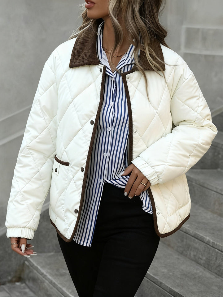 Solveig | Dame Vinterjakke Quiltet Pufferjakke - Dark Brown - Image 9
