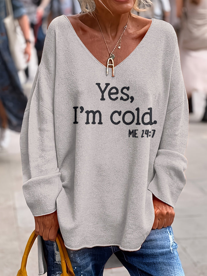Solvej | Dame Strik Bluse med Grafisk Tryk - Image 4