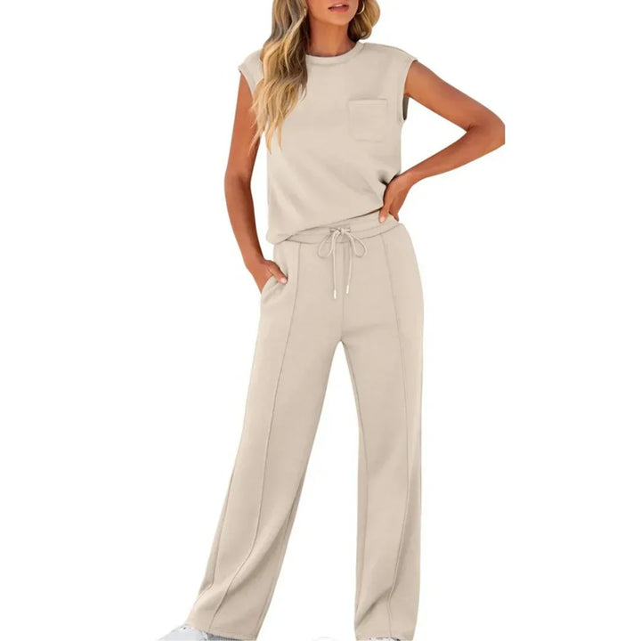 Sylvdis | Dame Bukser Sæt Cap Sleeve &amp; Vide Ben - Image 9