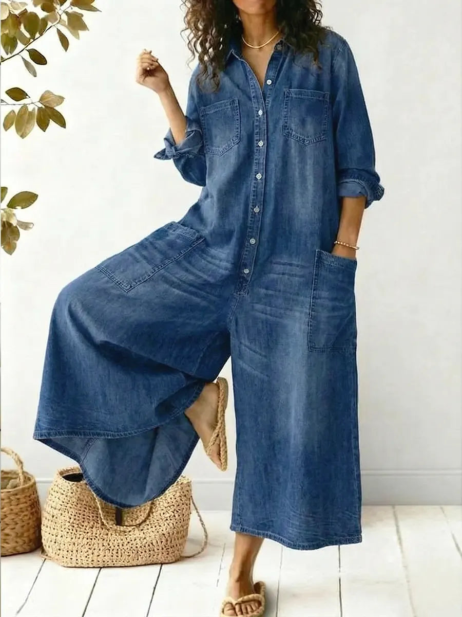 Sylvhild | Dame Jeans Jumpsuit Denim Overall - Image 1
