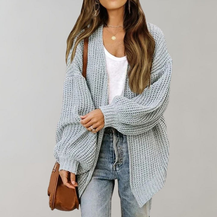 Thilda | Dame Strikket Cardigan Oversized - Black - Image 3