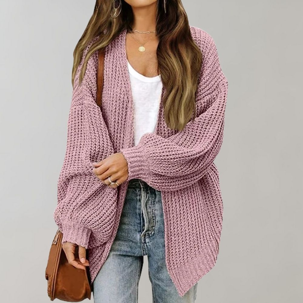 Thilda | Dame Strikket Cardigan Oversized - Black - Image 4