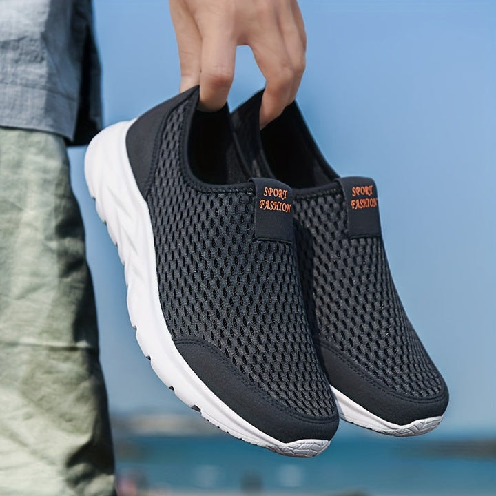 Tholvyn | Herre Slip-on Sneakers Mesh - Black - Image 1
