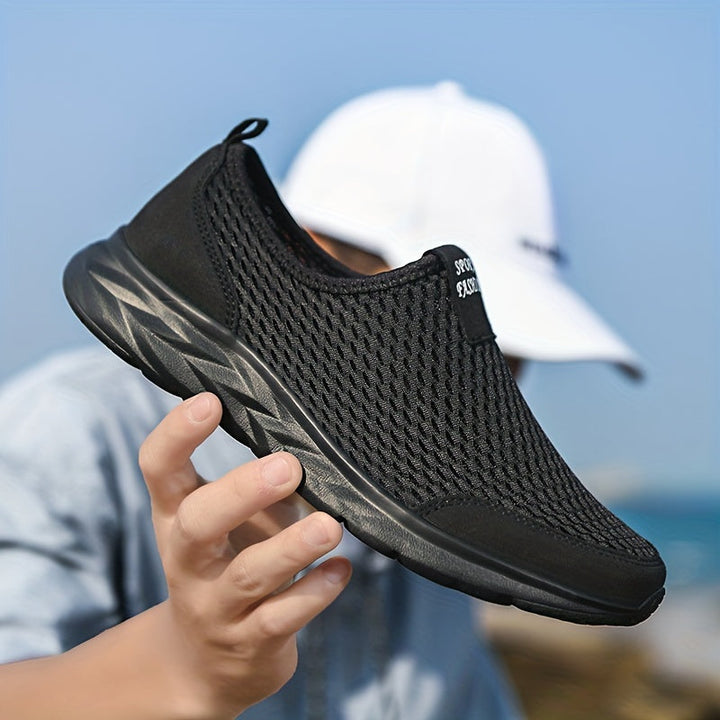 Tholvyn | Herre Slip-on Sneakers Mesh - Black - Image 3