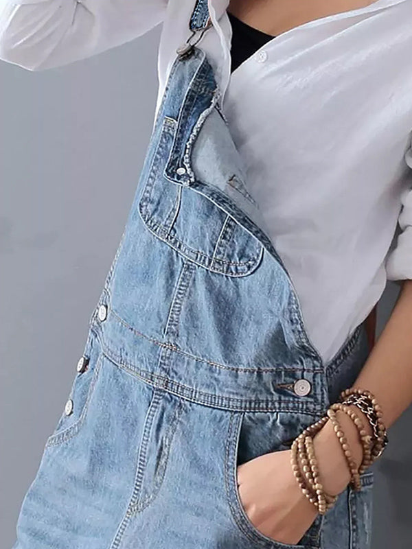 Thordvela | Dame Latzkleid Jeans Maxi Distressed - Blue - Image 6