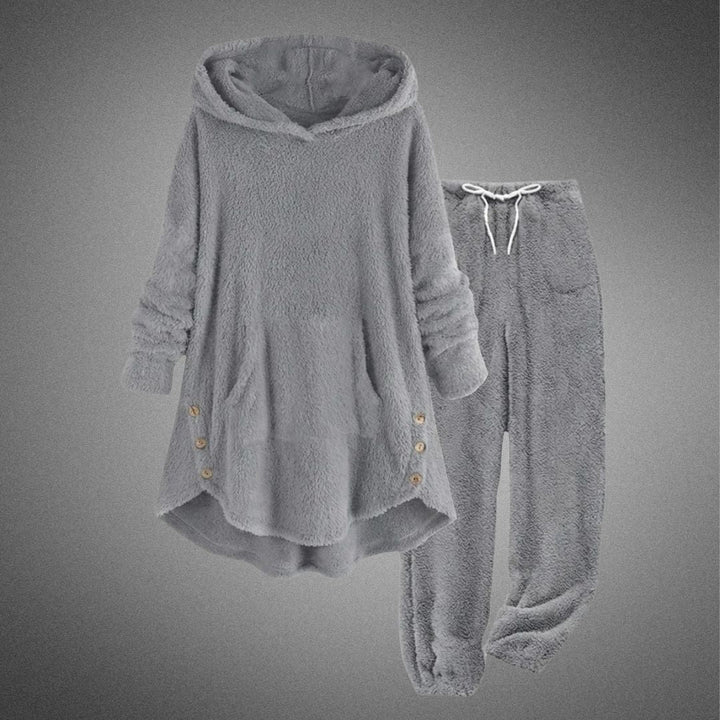 Thordvik | Dame Fleece Lounge Sæt med Hætte - Burgundy - Image 2