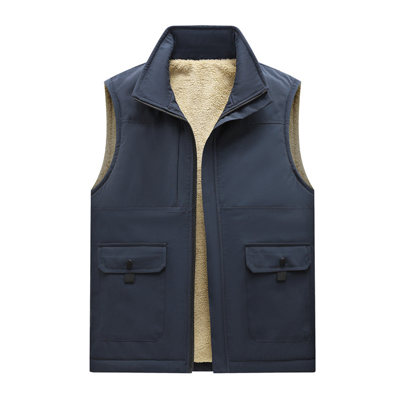 Thorvind | Herre Fleecevest med Teddyforing - Navy - Image 1