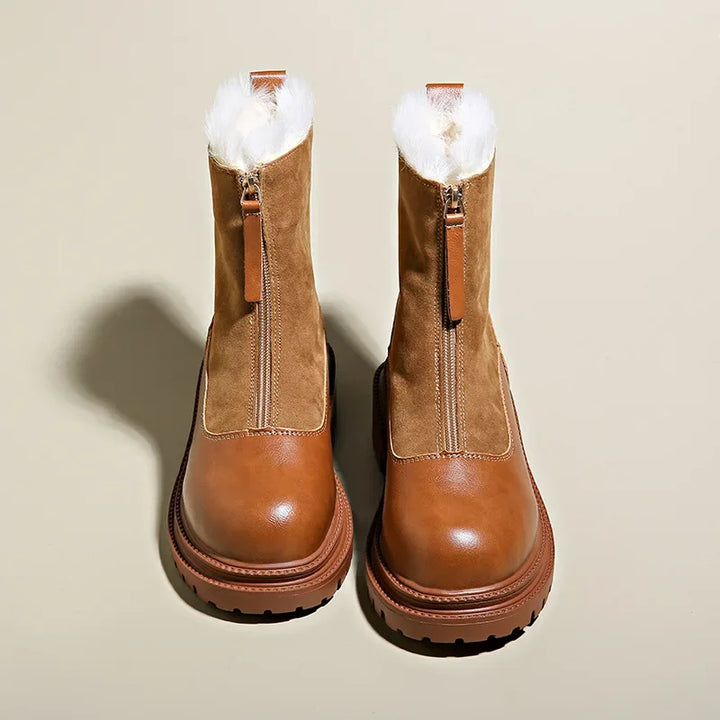 Thyra | Dame Vinterstøvler med Pelsfór - Brown - Image 2
