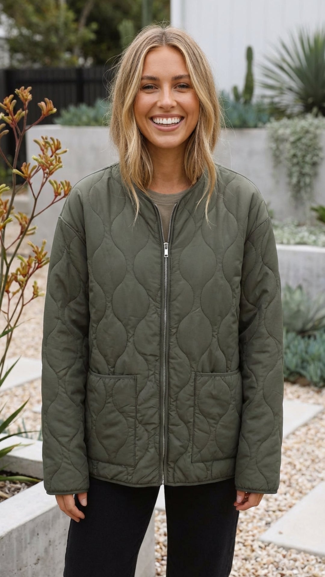 Tilde | Dame Quiltet Vinterjakke - Beige - Image 5