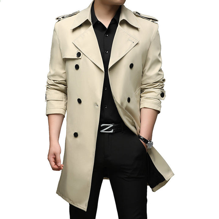 Toralf | Herre Trenchcoat Dobbeltknappet Langfrakke - Navy - Image 10