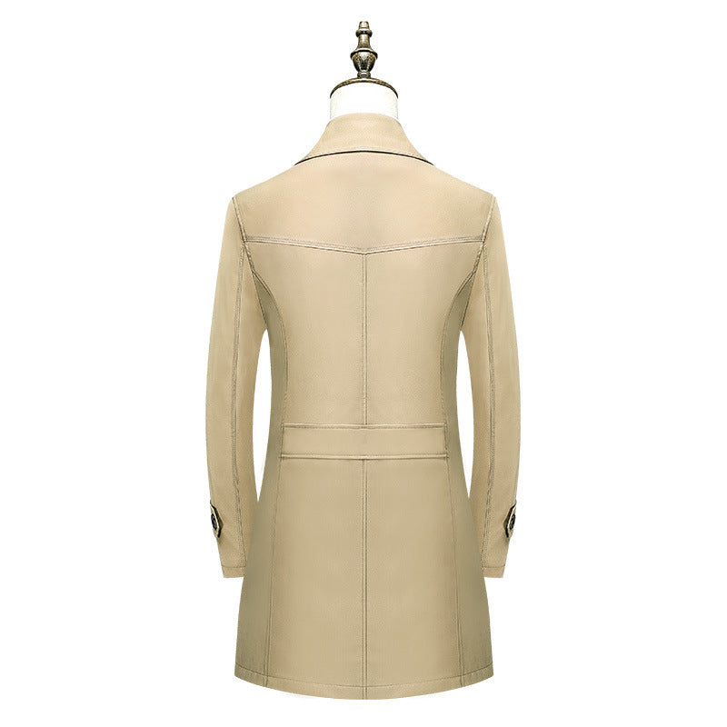 Toralf | Herre trenchcoat slim fit mellemlang - Beige - Image 2