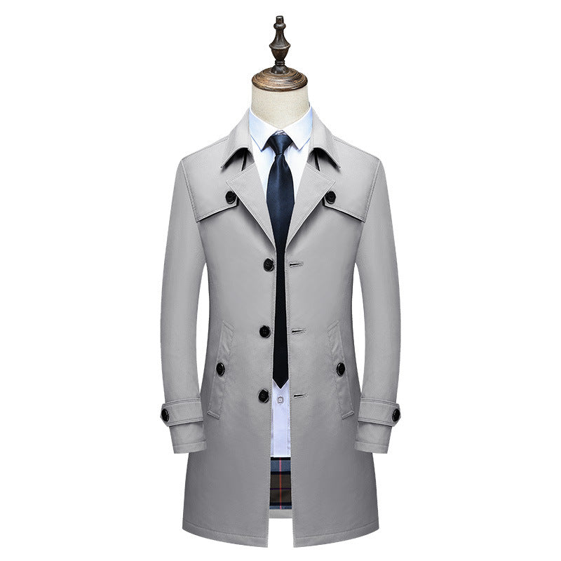 Toralf | Herre trenchcoat slim fit mellemlang - Beige - Image 7