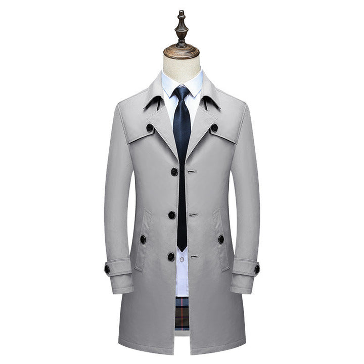 Toralf | Herre trenchcoat slim fit mellemlang - Beige - Image 7