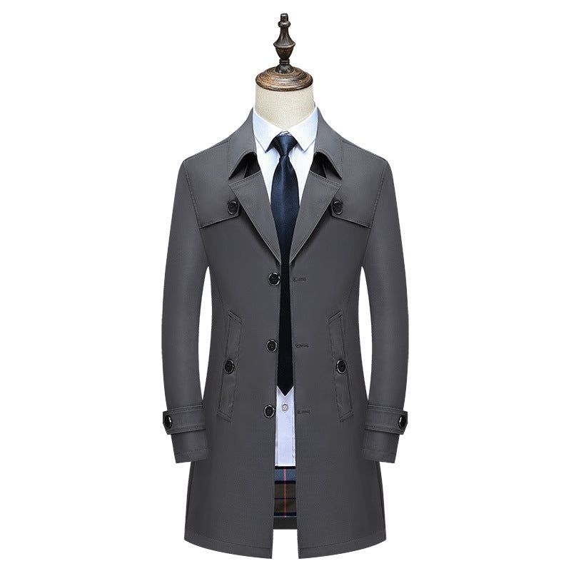 Toralf | Herre trenchcoat slim fit mellemlang - Beige - Image 8