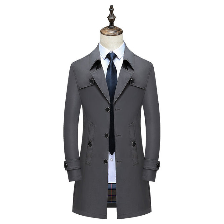 Toralf | Herre trenchcoat slim fit mellemlang - Beige - Image 8