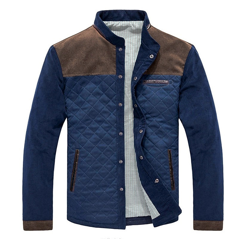 Torben | Herre Vinterjakke Quiltet Colorblock - Blue - Image 3