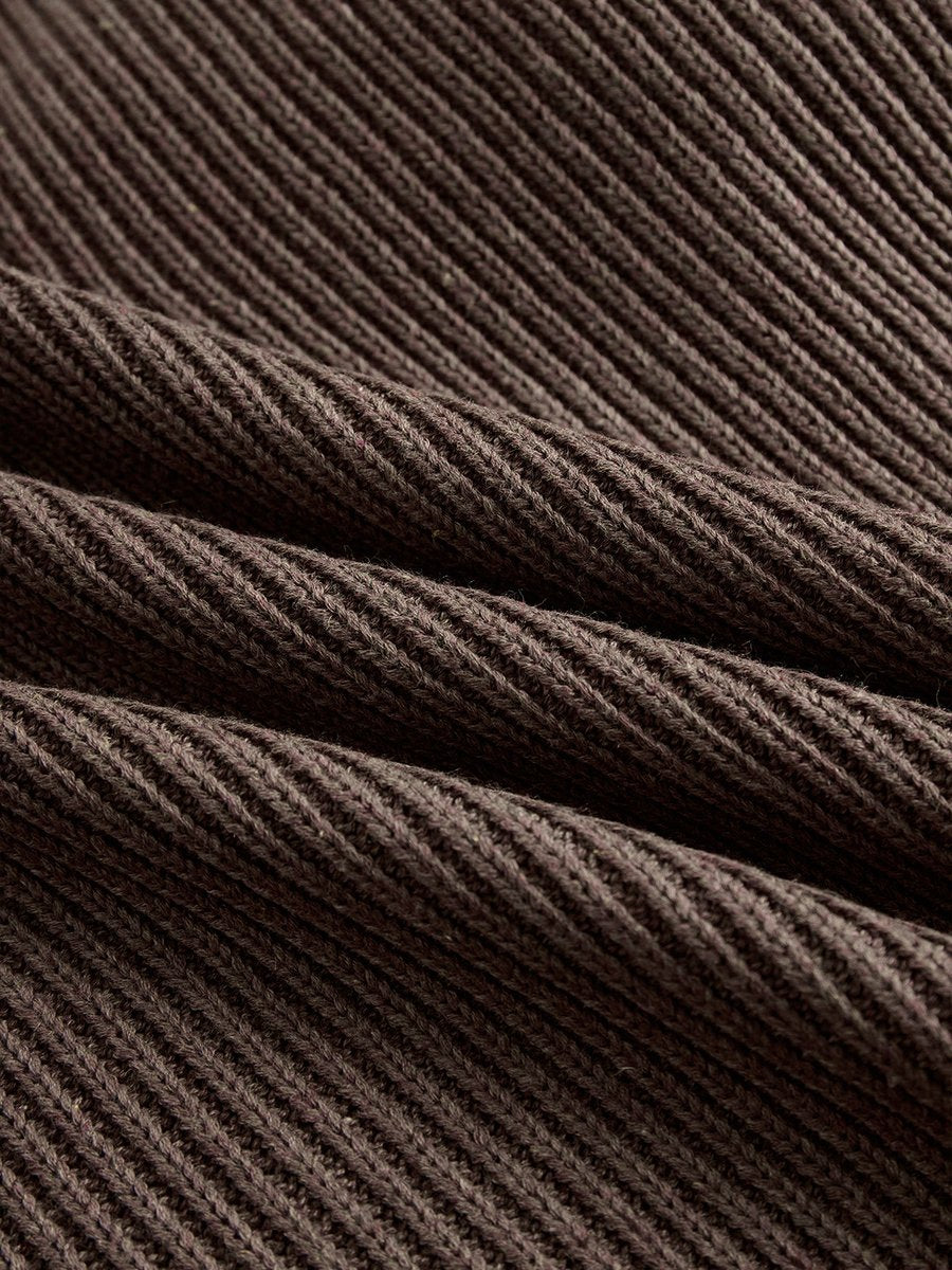 Vellava | Dame Strikket Sweater Kjole Med Blondekant - Brown - Image 4