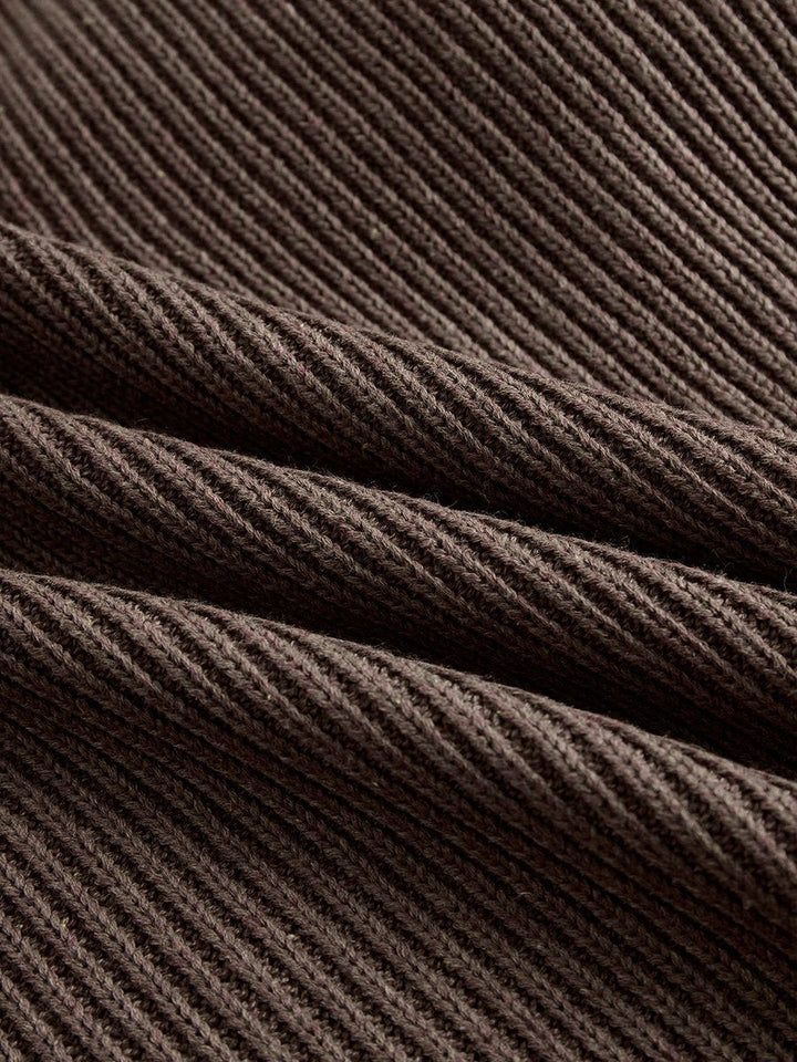 Vellava | Dame Strikket Sweater Kjole Med Blondekant - Brown - Image 4