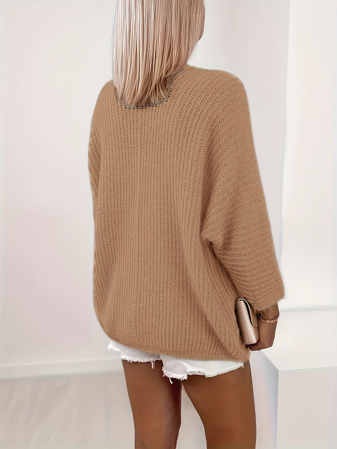 Vordana | Dame Strikket Cardigan Åben Front - Lilac - Image 10