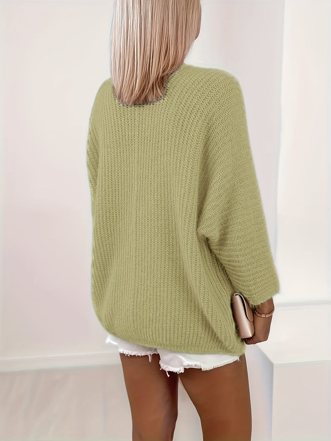 Vordana | Dame Strikket Cardigan Åben Front - Lilac - Image 9