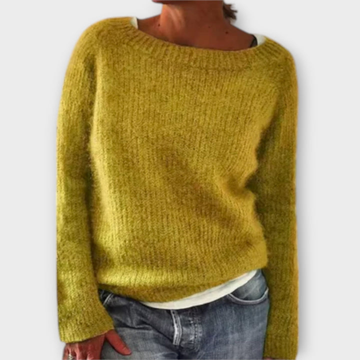 Vordis | Dame Strikbluse Afslappet Pasform - Mustard - Image 1