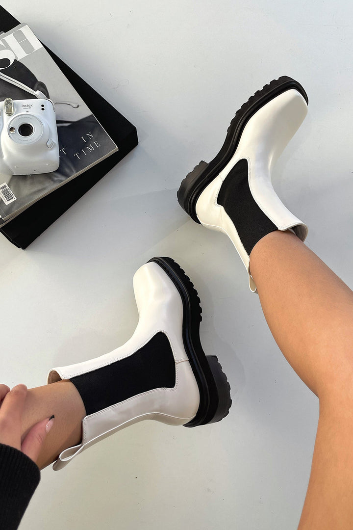 Vordmira | Dame Støvletter Chelsea Boots Hvid - White - Image 1