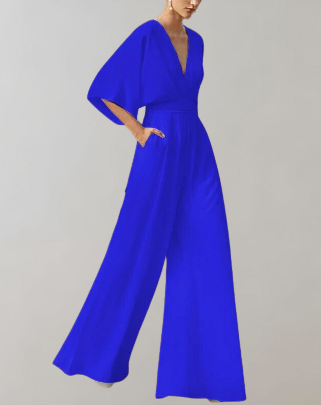Vordvana | Dame Gallajakke Wide Leg Jumpsuit V-udskæring - White - Image 3