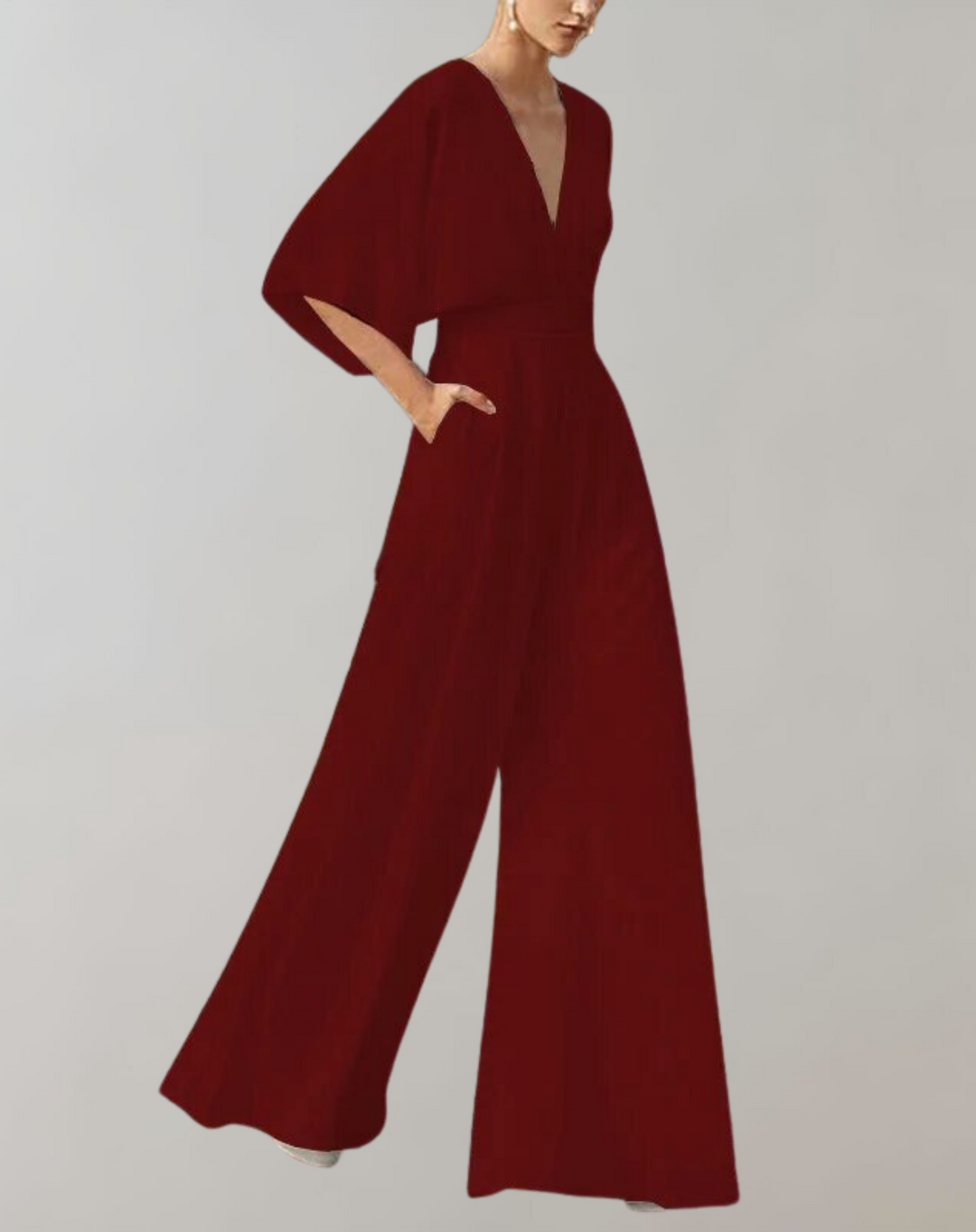 Vordvana | Dame Gallajakke Wide Leg Jumpsuit V-udskæring - White - Image 5