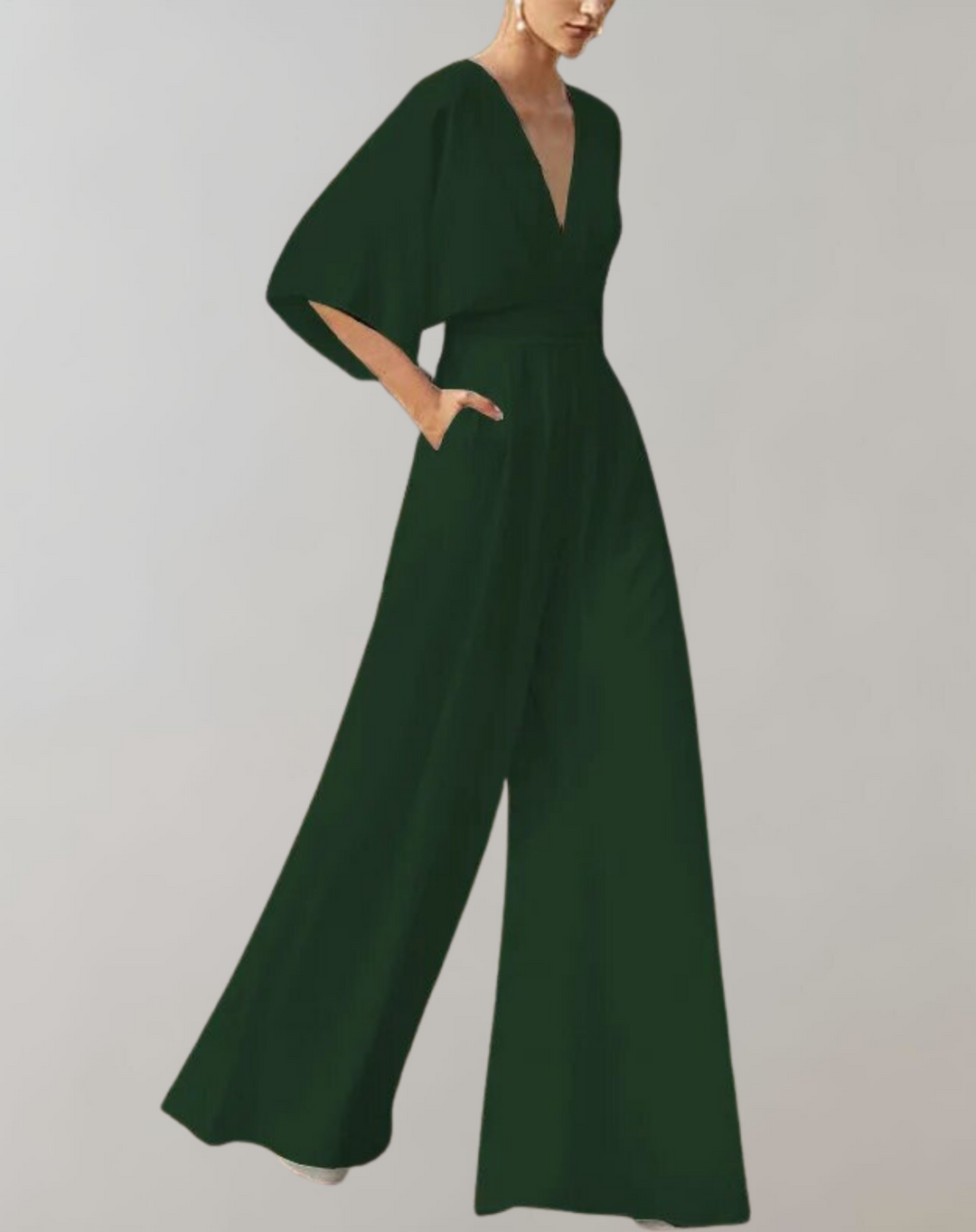 Vordvana | Dame Gallajakke Wide Leg Jumpsuit V-udskæring - White - Image 6