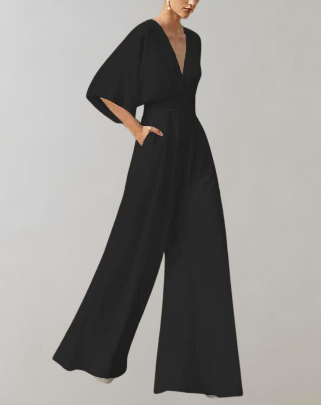 Vordvana | Dame Gallajakke Wide Leg Jumpsuit V-udskæring - White - Image 7
