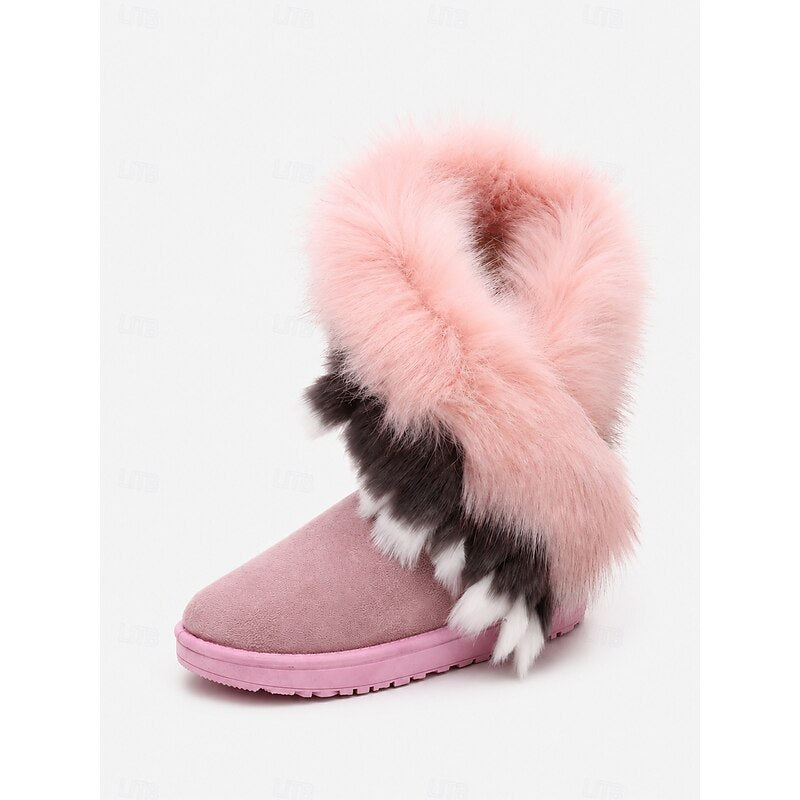 Vornelle | Dame Vinterstøvler med Fluffet Pelsekant - Camel - Image 8
