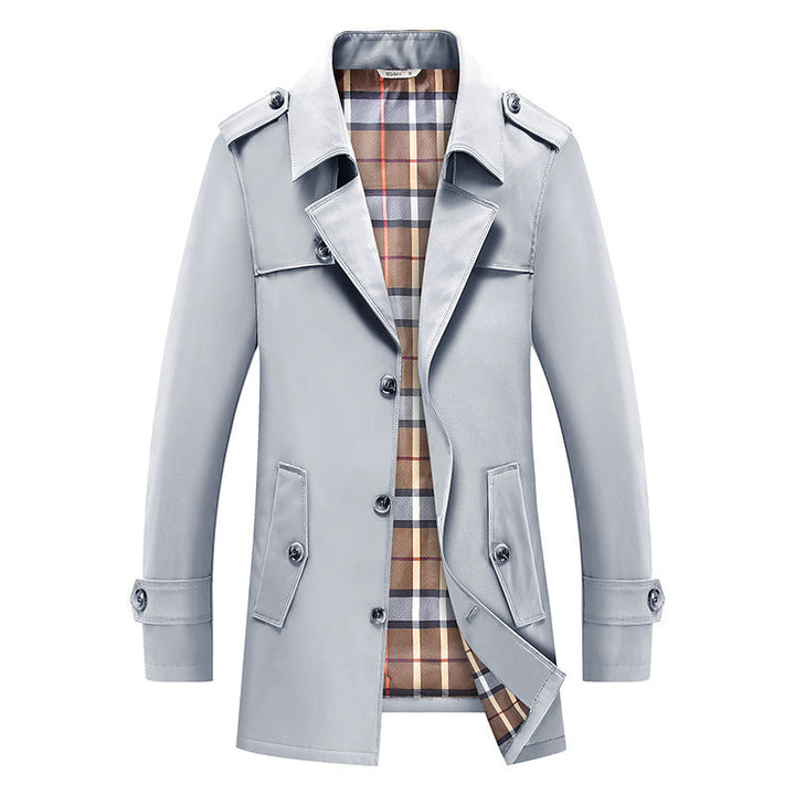 Walther | Herre Trenchcoat Klassisk Mellemlang Frakke - Dark Grey - Image 10