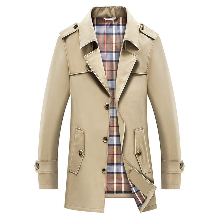 Walther | Herre Trenchcoat Klassisk Mellemlang Frakke - Dark Grey - Image 12