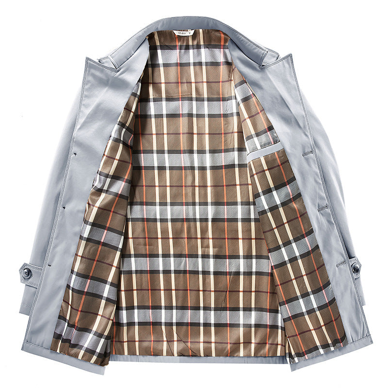 Walther | Herre Trenchcoat Klassisk Mellemlang Frakke - Dark Grey - Image 3