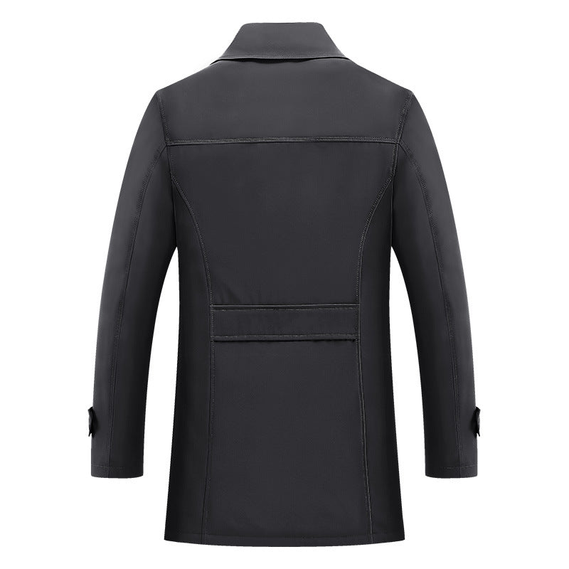 Walther | Herre Trenchcoat Klassisk Mellemlang Frakke - Dark Grey - Image 5