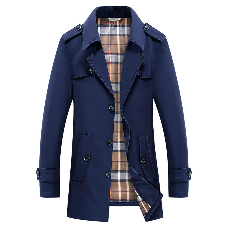 Walther | Herre Trenchcoat Klassisk Mellemlang Frakke - Dark Grey - Image 7