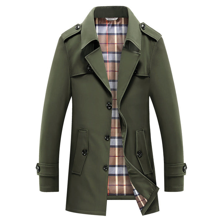 Walther | Herre Trenchcoat Klassisk Mellemlang Frakke - Dark Grey - Image 8