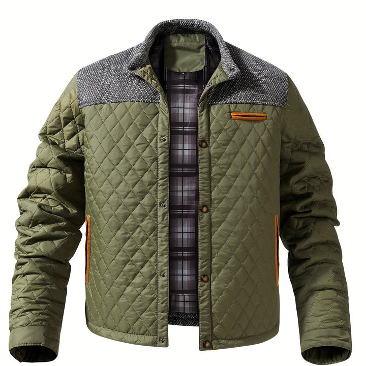 Wendelin | Herre Vinterjakke Quiltet Stehkrave - Olive Green - Image 1