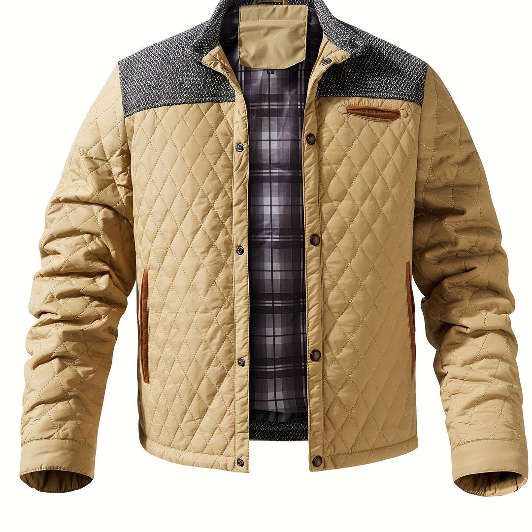 Wendelin | Herre Vinterjakke Quiltet Stehkrave - Olive Green - Image 12