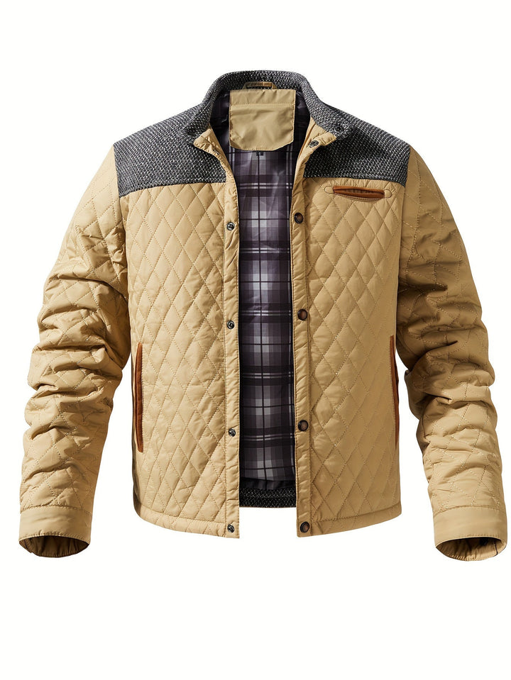 Wendelin | Herre Vinterjakke Quiltet Stehkrave - Olive Green - Image 13