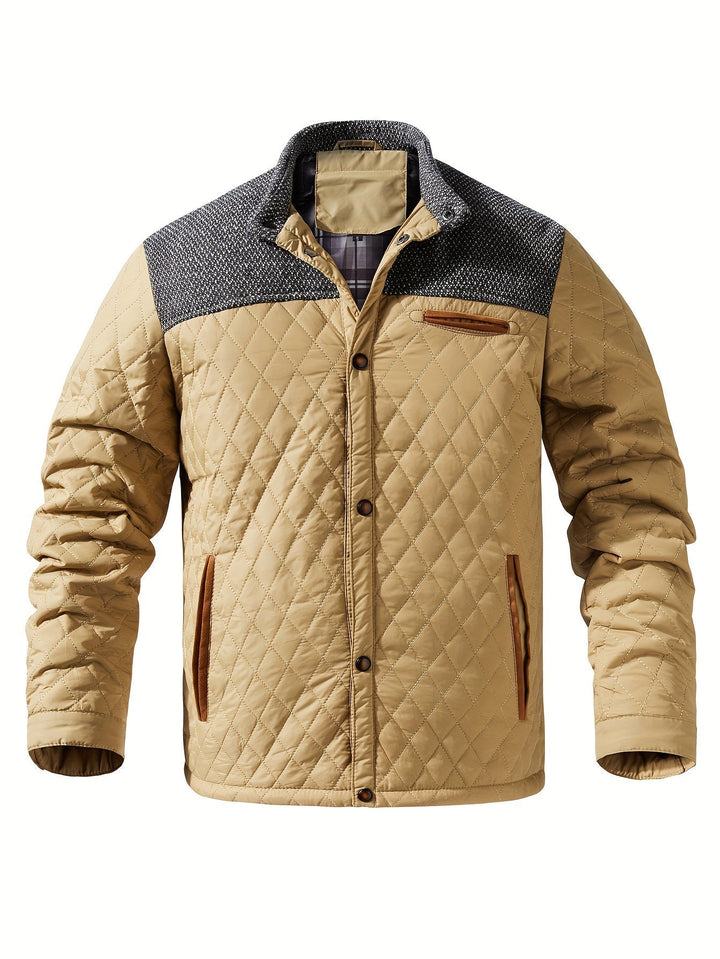 Wendelin | Herre Vinterjakke Quiltet Stehkrave - Olive Green - Image 15