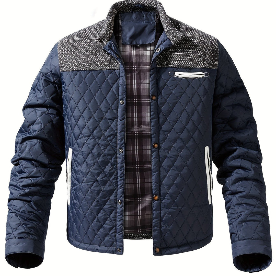 Wendelin | Herre Vinterjakke Quiltet Stehkrave - Olive Green - Image 18