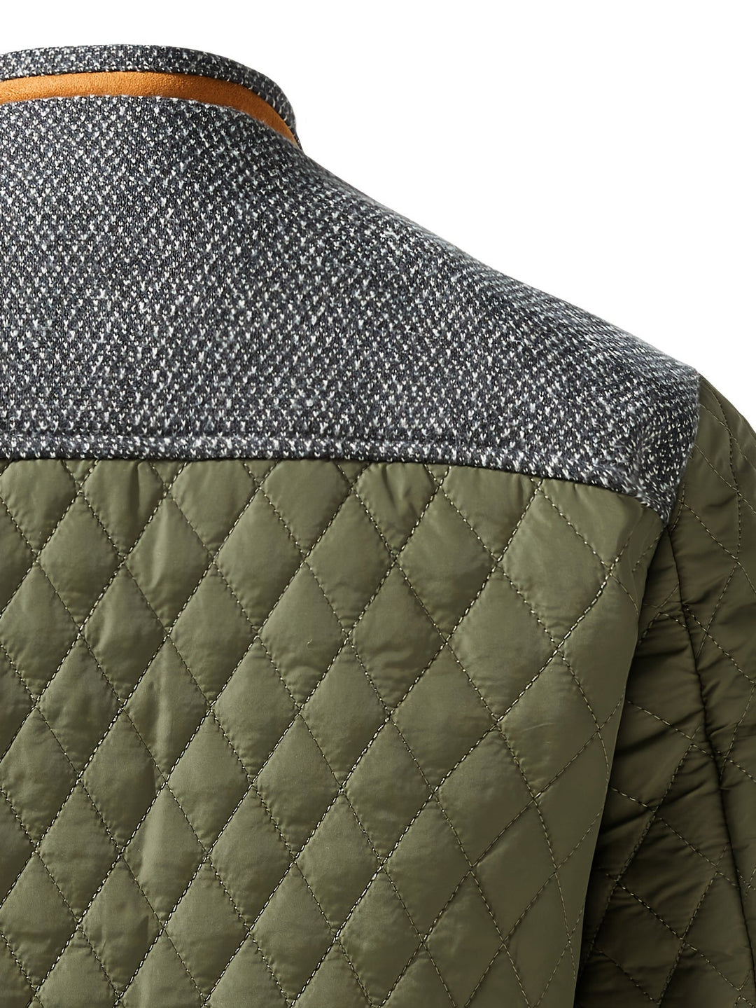 Wendelin | Herre Vinterjakke Quiltet Stehkrave - Olive Green - Image 5